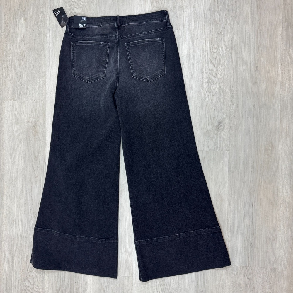 Kut From The Kloth High Rise Goldie Super Flare Jeans Size‎ 6 Black - Picture 7 of 9